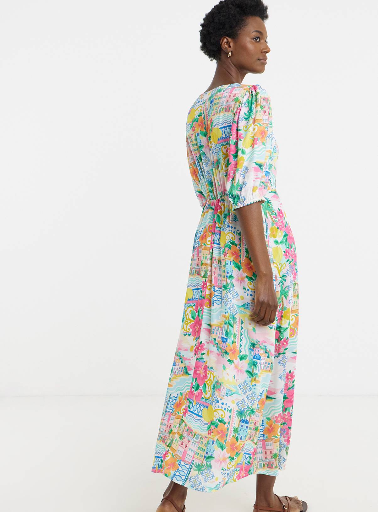 JD WILLIAMS Printed Linen Tea Dress 30 - Image 2